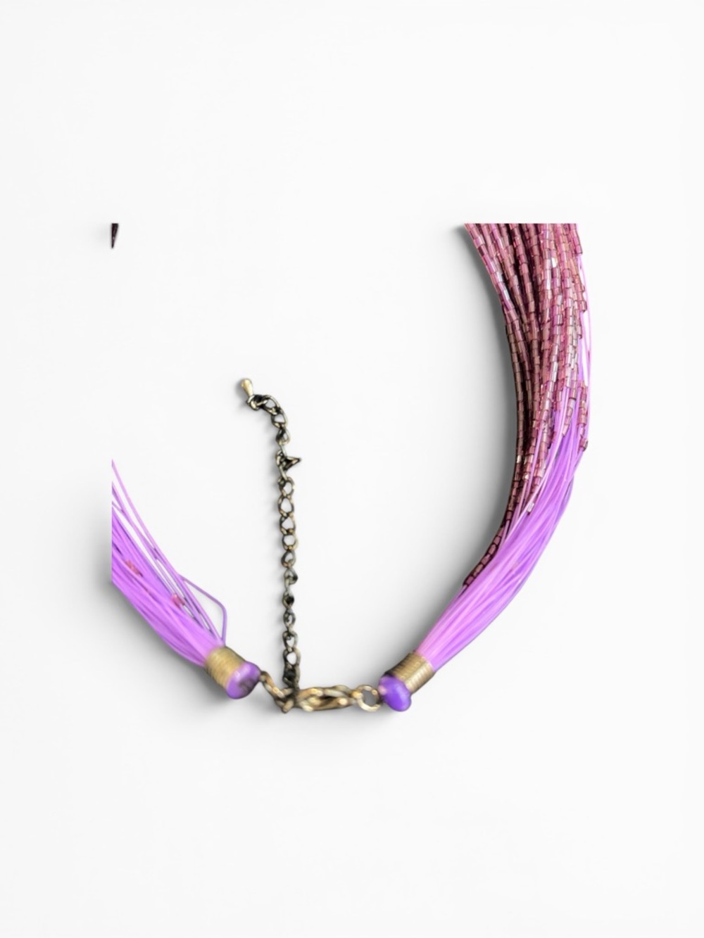 Purple Multi-Strand Beaded Necklace - Elegant Women's Jewelry - Picture 4 of 4
